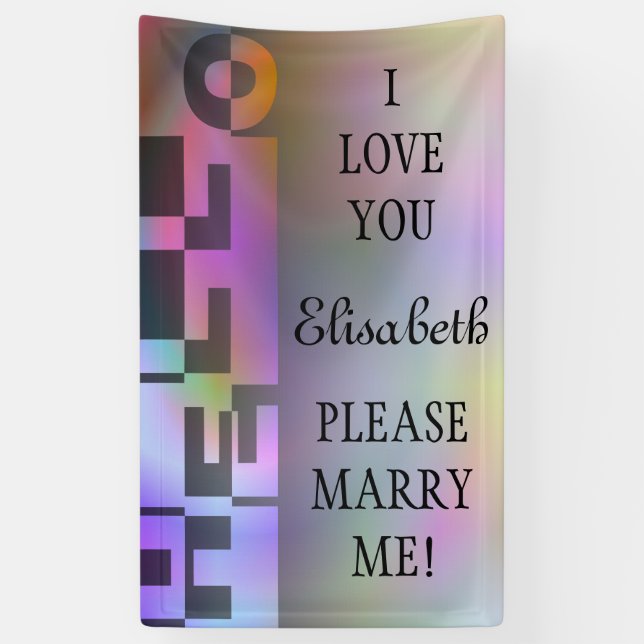 Modernes HELLO Banner + Ihr Backgr. Ideen (Vertikal)