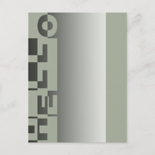 Modernes HELLO Banner + Ihr Backgr. Ideen Postkarte