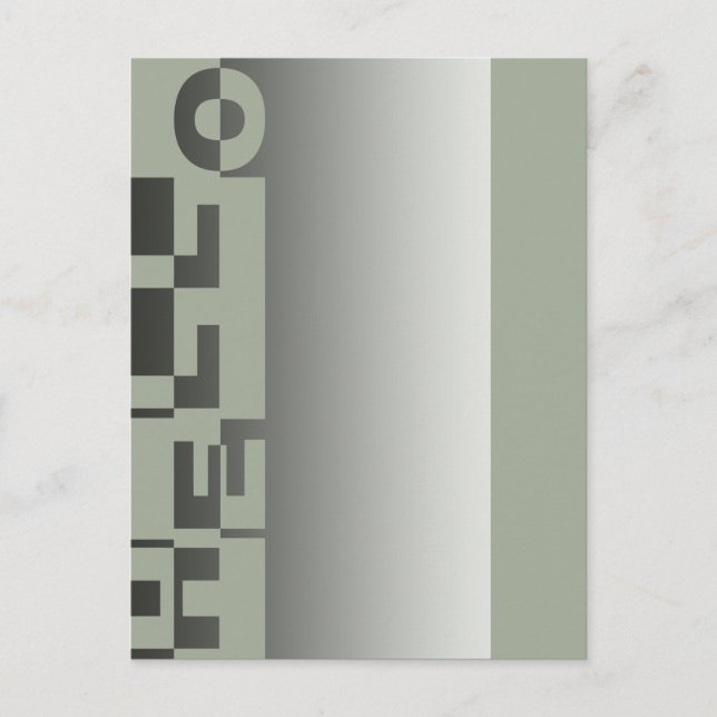 Modernes HELLO Banner + Ihr Backgr. Ideen Postkarte (Vorderseite)