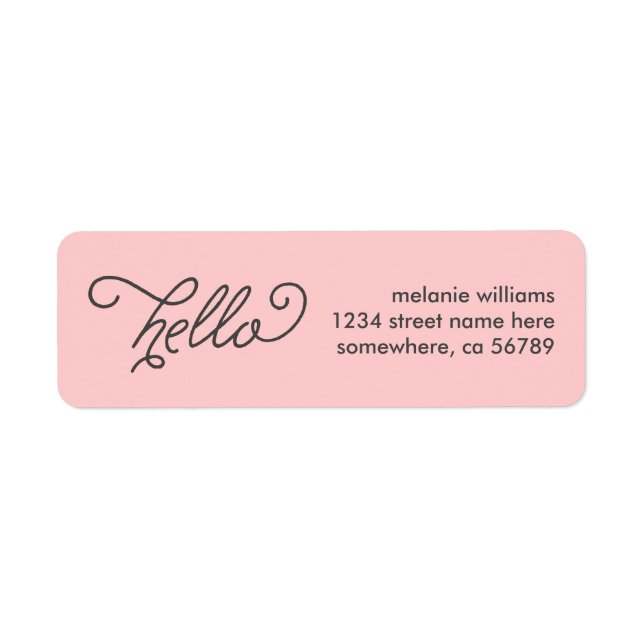 Modernes Hello Return Address Label (Vorne)