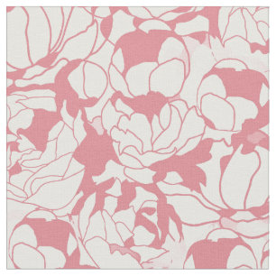 Modernes hellrosa Girly Blumen-mit Blumenmuster Stoff