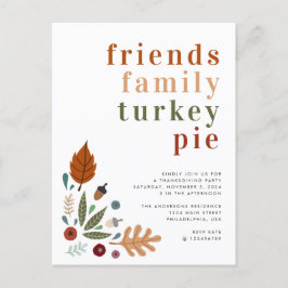 Modernes Herbst Herbst Erntedank Party Ankündigungspostkarte