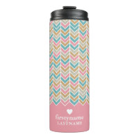 Modernes Herringbone-Muster - Rosa Blau Gold