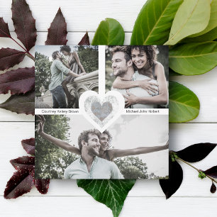 Modernes Herz 3 Fotos Verlobte Sitzungsperiode Save The Date