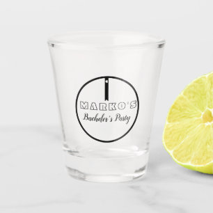 Modernes Herz-Banner Logo Bachelor Party Shooting Schnapsglas