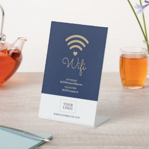 Modernes Herz Business Wifi Kennwort Begrüßungszei Sockelschild