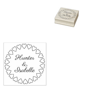 Modernes Herz Circle Wreath Einfache Elegante Hoch Gummistempel