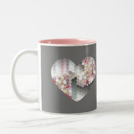 Modernes Herz der Liebe Zweifarbige Tasse