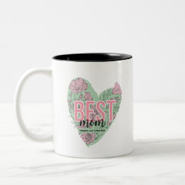 Modernes Herz für Flora Zweifarbige Tasse