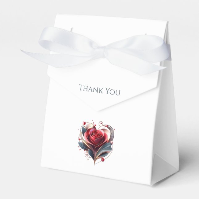 Modernes Herz gestalterische Rose Hochzeit Vielen  Geschenkschachtel (Vorderseite)