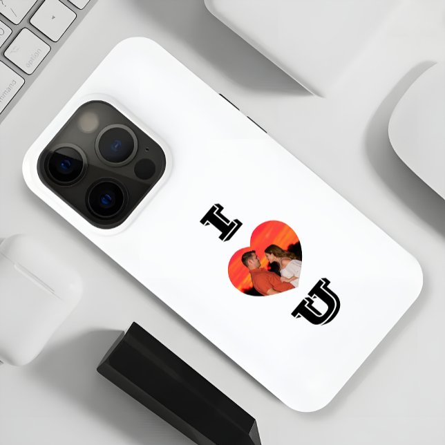 Modernes herz gestaltetes Foto I Liebe U Case-Mate iPhone Hülle (Von Creator hochgeladen)