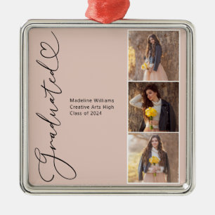 Modernes Herz-Graduat-Foto Ornament Aus Metall