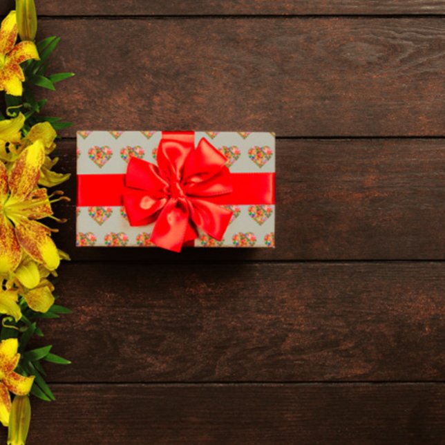 Modernes Herz-Graumuster Geschenkpapier (Von Creator hochgeladen)