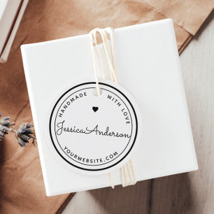 Modernes Herz Handgefertigt mit Liebe Bastel DIY P Geschenkanhänger