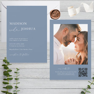 Modernes Herz Kalligrafie Foto QR Code Einladung