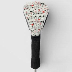 Modernes Herz Muster mit Schrift Hintergrund (16) Golf Headcover