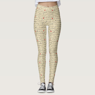 Modernes Herz Muster mit Schrift Hintergrund (2) Leggings