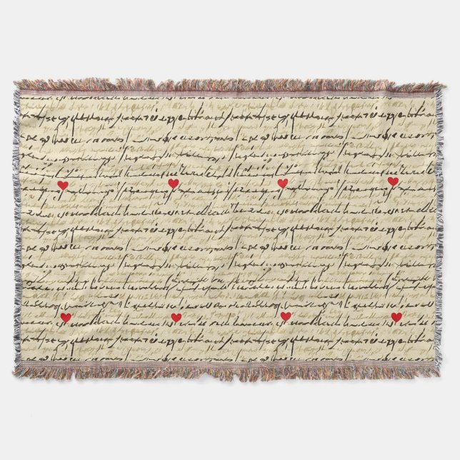 Modernes Herz Muster mit Schrift Hintergrund (4) Decke (Vorderseite)