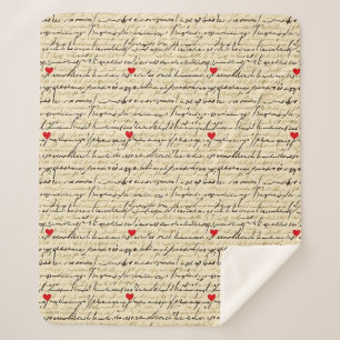 Modernes Herz Muster mit Schrift Hintergrund (4) Sherpadecke