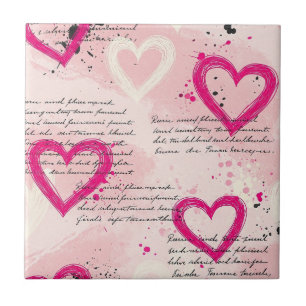 Modernes Herz Muster mit Schrift Hintergrund (9) Fliese