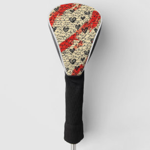 Modernes Herz Muster mit Skript-Hintergrund (10) Golf Headcover