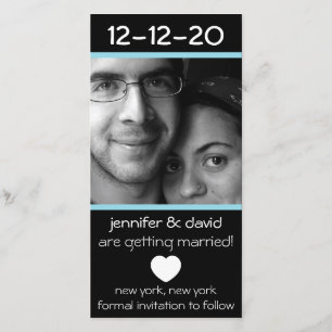 Modernes Herz rettet die Daten (blassblau) Save The Date