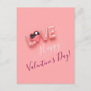 MODERNES HERZ ROSA VALENTINSTAG POSTKARTE