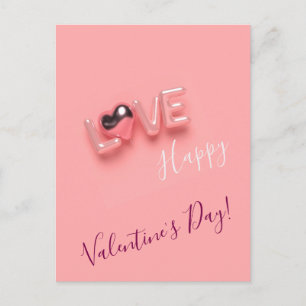 MODERNES HERZ ROSA VALENTINSTAG POSTKARTE