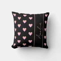 Modernes Herz Schwarz Rosa Personalisiert