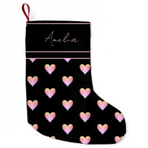Modernes Herz Schwarz Rosa Personalisiert