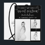 Modernes Herz Schwarz & Weiß Foto Sweet 16 Party<br><div class="desc">Matching-Elemente verfügbar.</div>