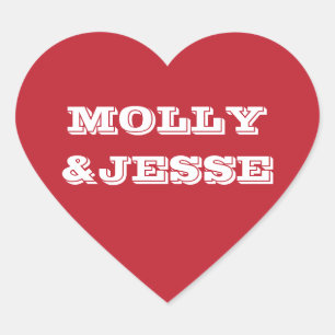 Modernes Herz-Siegel - Valentine Red Herz-Aufkleber