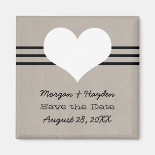 Modernes Herz speichert das Date Magnet, Beige Magnet