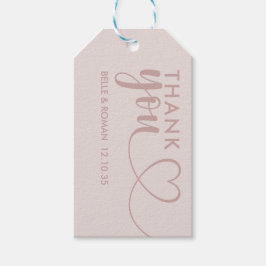 Modernes Herz Vielen Dank Kalligraphie Rose Gold C Geschenkanhänger