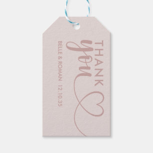 Modernes Herz Vielen Dank Kalligraphie Rose Gold C Geschenkanhänger