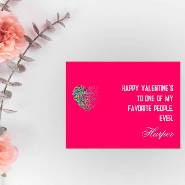 Modernes Herzrosa in Liebe Postcard Feiertagspostkarte (Von Creator hochgeladen)