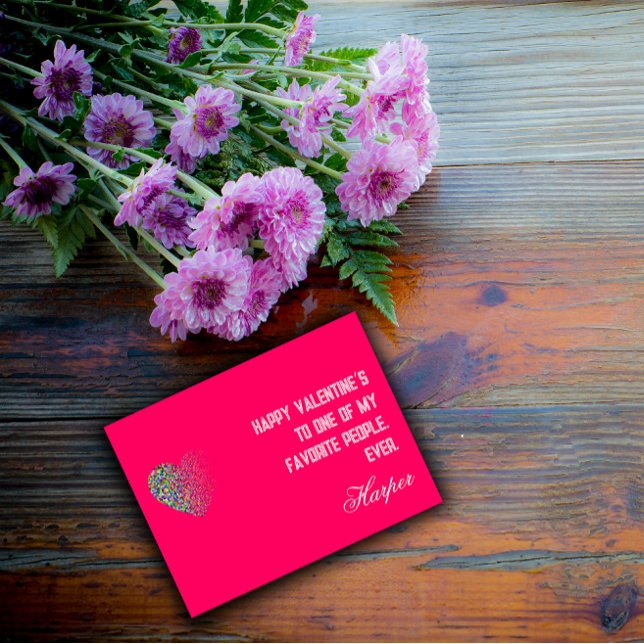 Modernes Herzrosa in Liebe Postcard Feiertagspostkarte (Von Creator hochgeladen)