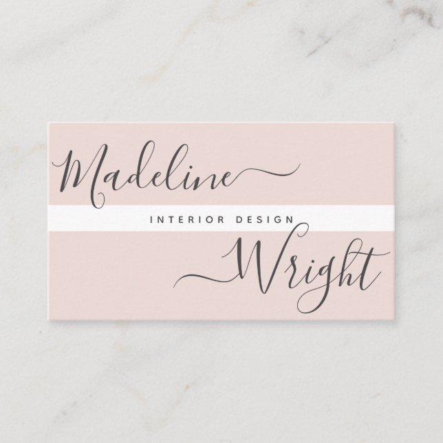 Modernes Highlight | Script Calligraphy Blush Pink Visitenkarte (Vorderseite)
