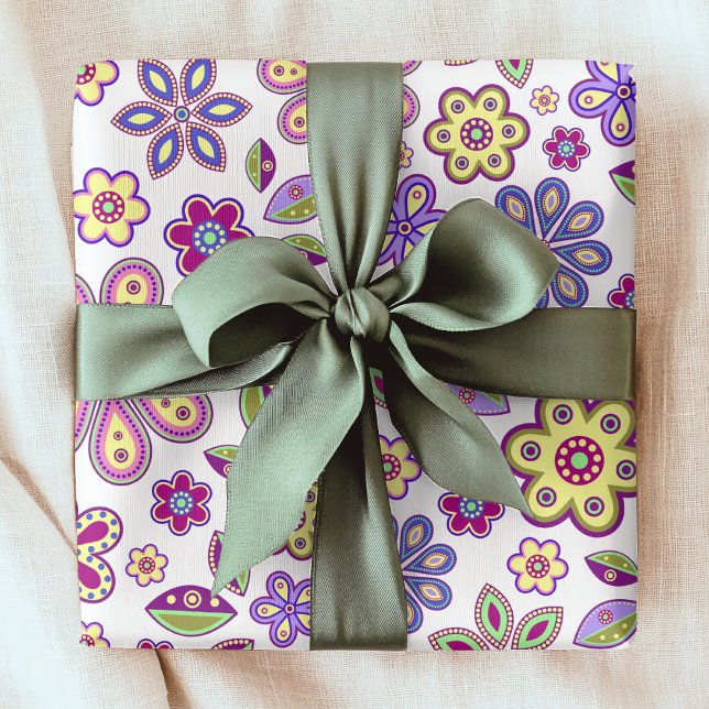 Modernes Hippie Floral Muster | Botanisch Geschenkpapier (Von Creator hochgeladen)