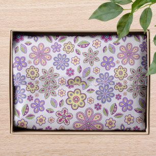 Modernes Hippie Floral Muster Botanisch Seidenpapier