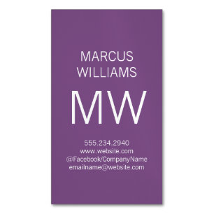 Modernes, hoch entwickelt / Lila Magnetische Visitenkarte