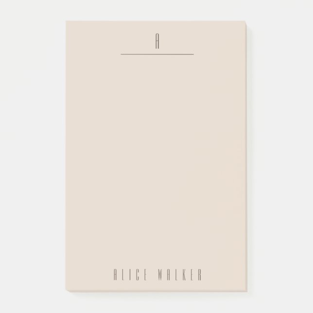 modernes, hoch entwickeltes Monogramm Post-it Klebezettel (Vorderseite)