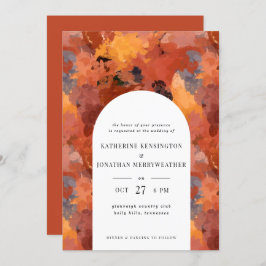 Modernes, hoch entwickeltes Terracotta Boho Weddin Einladung