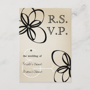 Modernes Hochzeit UAWG TANs u. der Schwarz-mit RSVP Karte