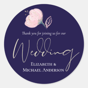 Modernes Hochzeitbudget für Hochzeiten in Blue Pin Runder Aufkleber