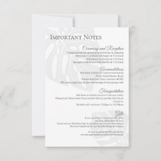 Modernes Hochzeitinformationsblatt RSVP Karte