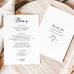 Modernes Hochzeitmenü mit einfacher Handschrift Menükarte<br><div class="desc">Suchen Sie ein einfaches und modernes Hochzeitsmenü, das Ihre Gäste beeindruckt? Unser maßgeschneidertes 12x18 Hochzeitsmenü ist die perfekte Wahl! Dieses Menü mit einem lustigen und lässigen Handschrift-Skript fügt Ihrem Empfang eine persönliche Touch hinzu. Das Menü mit hochwertigem Druck ist leicht zu lesen und ermöglicht es den Gästen, ihre Mahlzeit bequem...</div>