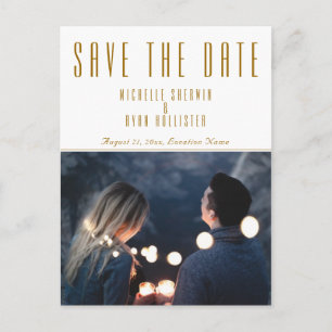 Modernes Hochzeits-Foto Save the Date Ankündigungspostkarte