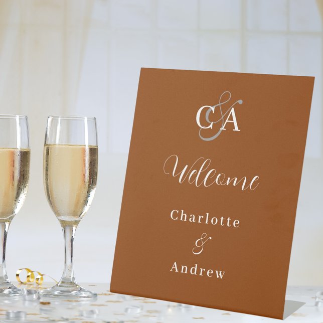 Modernes Hochzeitsgeschenk in Orangetönen Sockelschild (Von Creator hochgeladen)