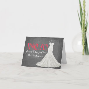 Modernes Hochzeitskleid Brautparty Danke, Red Dankeskarte